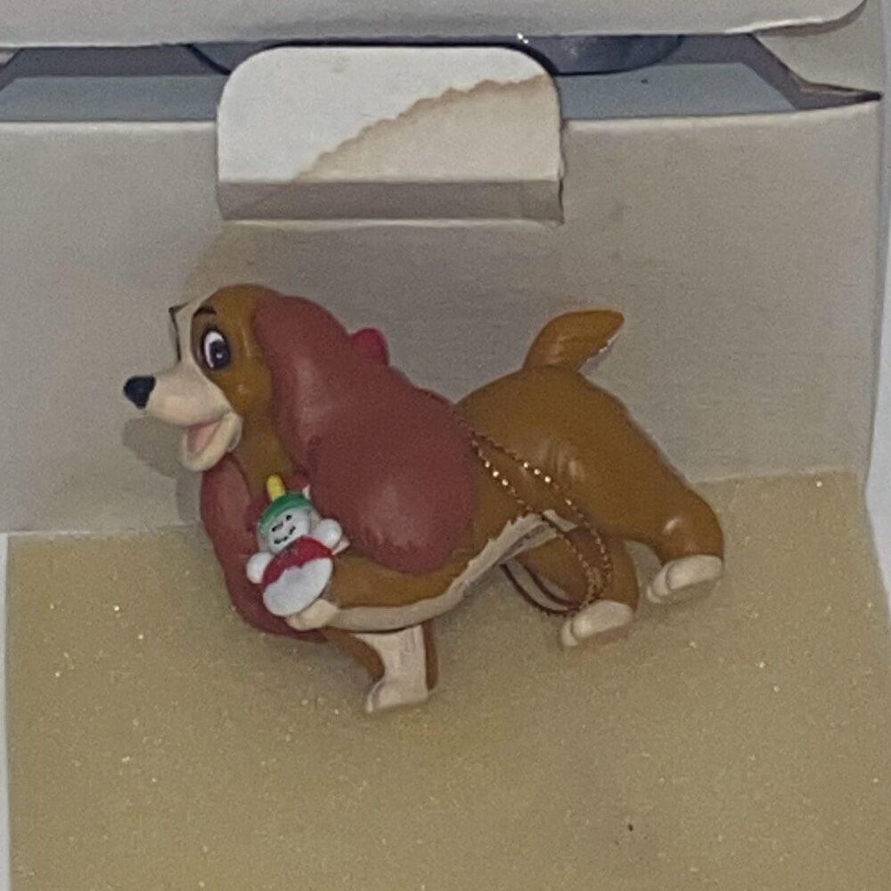 Disney Lady Lady And‎ The Tramp Snowman Holiday Christmas Hanging Ornament